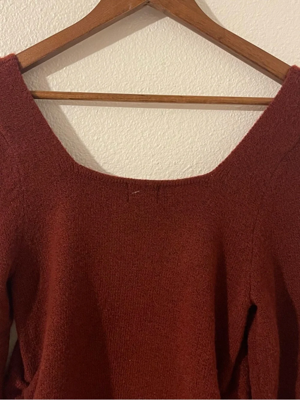 INGRID & ISABEL Square Neck Burgundy Femme Maternity Sweater XS